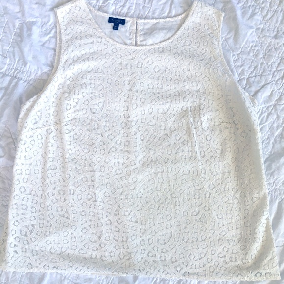 Talbots Cream Lace Top Sz 16W - Picture 1 of 4